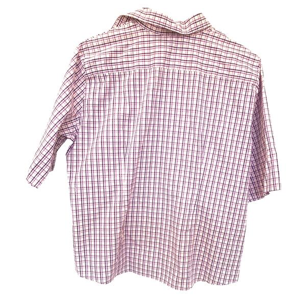 Lands' End Button Up Shirt 16P Purple Plaid Womens Oxford Short Sleeve Summer - Picture 2 of 9
